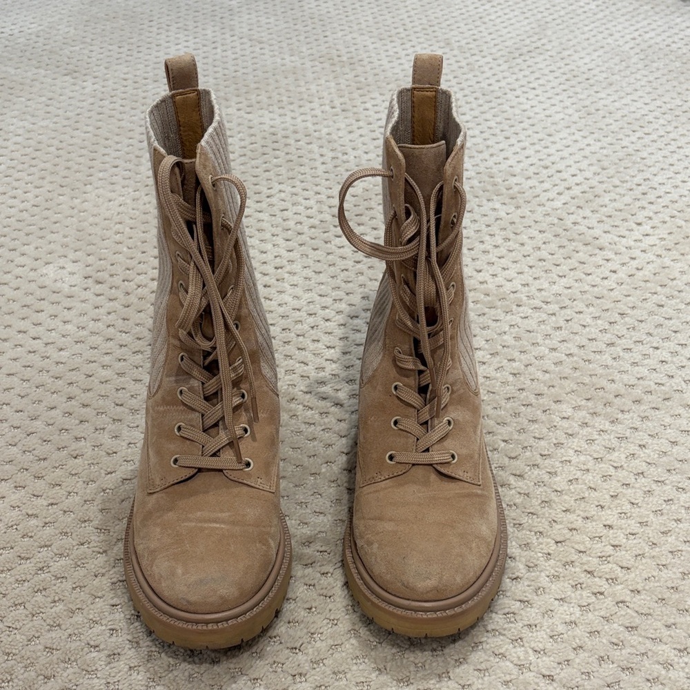 Sam Edelman Tan Lace-Up Women's Boots